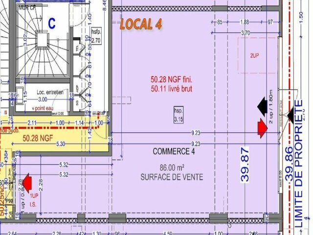 Mur commerce neuf à vendre à Miramas 86m²