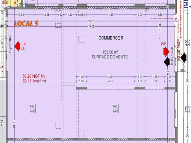 Local neuf à vendre centre ville à Miramas 156m²
